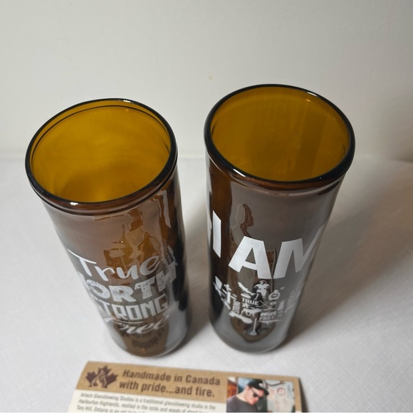 True North Strong Free Glass Set - made from recycled beer bottles. Great gift! - Picture 4 of 9